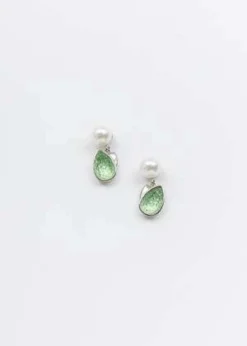 DEPARTMENTGreen Tulip And Pearl Earring - White Gold -Norse Projects Sales White Gold Green Tulip And Pearl Earring Single 20230218143655