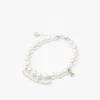 Ann AndelmanLogo Bracelet - White Pearl/Silver