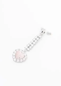 DEPARTMENTWhite Rhinestone And Pink Heart Long Earring - Multi -Norse Projects Sales White Rhinestone And Pink Heart Long Earring Single 20230218143737 1