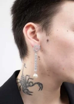 DEPARTMENTWhite Rhinestone And Pink Heart & Pearl Long Earring - Multi -Norse Projects Sales White Rhinestone And Pink Heart Pearl Long Earring Single 20230218143733 1