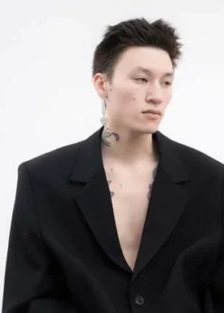 DEPARTMENTDEPARTMENTWhite Rhinestone And White Heart Long Earring - Multi