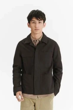 Delikatessen Workwear Jacket In The Finest Italian Mix Of Wool And Cotton - Brown -Norse Projects Sales Workwear Jacket in the Finest Brown Italian Mix of Wool and Cotton 20231013180948