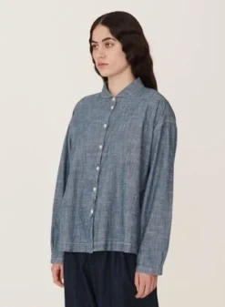 YMCEarth Marianne Organic Chambray Cotton Shirt - Indigo Light -Norse Projects Sales YMC Earth Marianne Organic Chambray Cotton Shirt Indigo Light 20230901140135