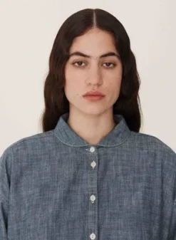 YMCEarth Marianne Organic Chambray Cotton Shirt - Indigo Light -Norse Projects Sales YMC Earth Marianne Organic Chambray Cotton Shirt Indigo Light 20230901140137