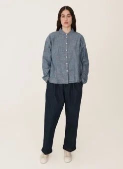 YMCEarth Marianne Organic Chambray Cotton Shirt - Indigo Light -Norse Projects Sales YMC Earth Marianne Organic Chambray Cotton Shirt Indigo Light 20230901140139